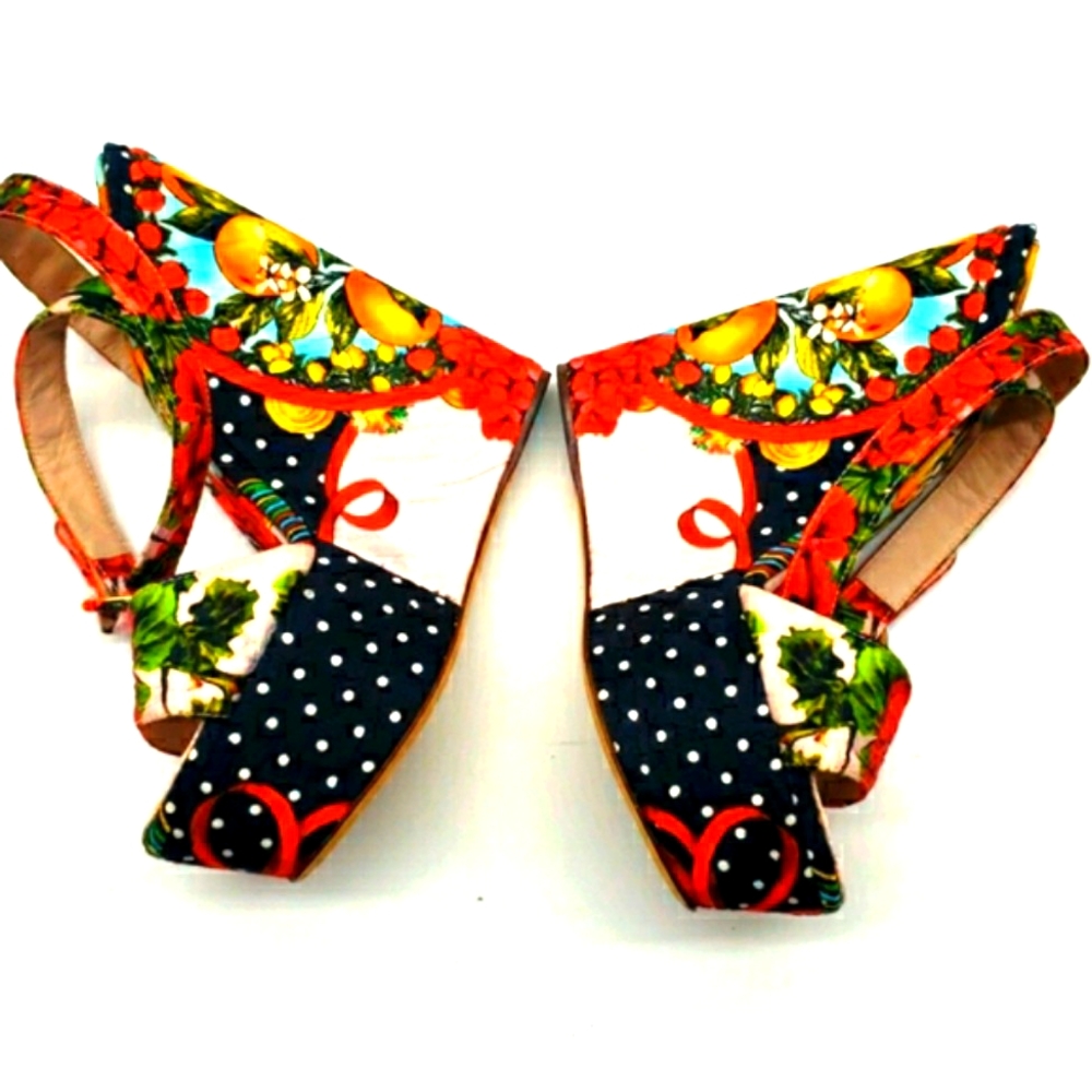 Dolce & Gabbana size 40 1/2 color multi 100% Authentic 10 inches long - Picture 7 of 15